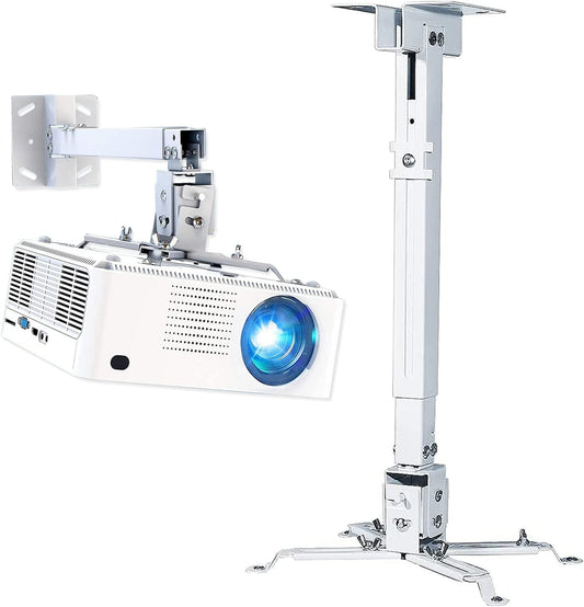  Universal TILT LED HD Projector Ceiling Mount Wall Bracket Holder White Rectangle White CM 4365