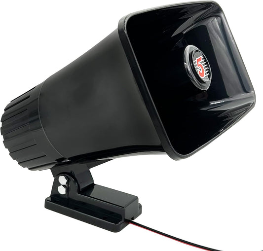 6" inch PA Speaker Black/ 20W Power Horn Driver for Indoor Outdoor Use/ Heavy Duty Portable Waterproof Siren PA Speaker with Adjustable Bracket- HW 405 BLK