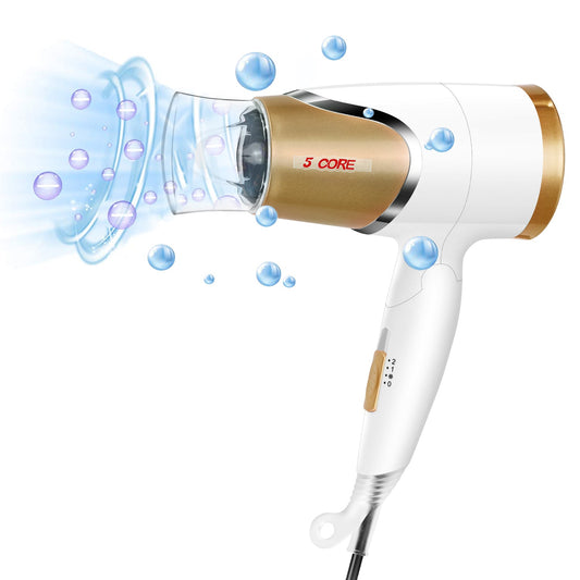 Hair Dryer Blower White| 1875 Watts of Maximum Shine| Professional Fan Styler Dry Cool Blow Shot with Foldable Handle Fan Styler Dry Cool Blow Shot- HD F