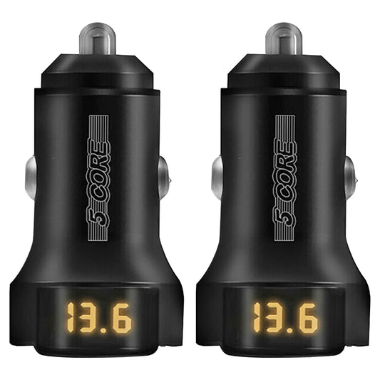 2 Pieces Car USB Fast Charger Dual Car Phone Charger IPhone Samsung USB-C Adapter CDKC11 2USB 2Pcs