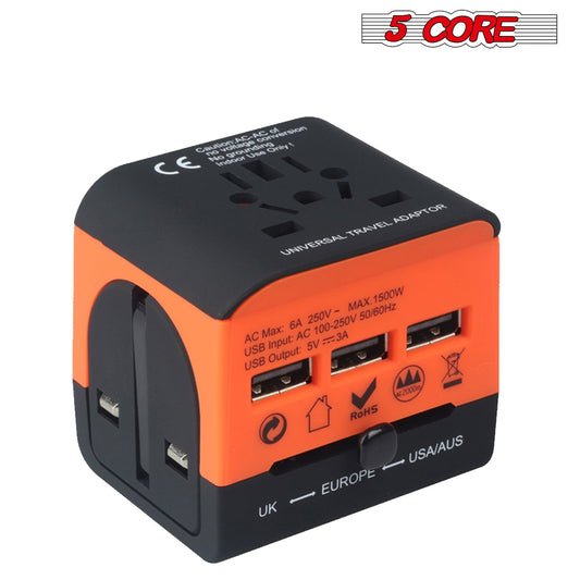 Multi Plug Outlet Extender Power Travel Adapter Wall Plug 3/4 USB Cube Charger UTA 3USB ORG